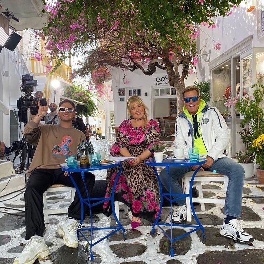 Die DSDS-Juroren Mike Singer, Maite Kelly und Dieter Bohlen auf Mykonos, 2020