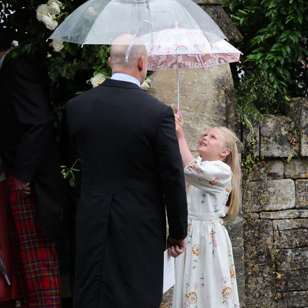 Mike Tindall und Lena Tindall nach der Trauung von Peter Phillips und Harriet Sperling in Kemble