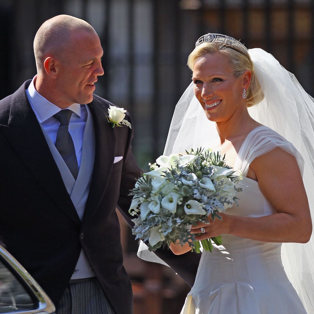 Mike und Zara Tindall auf ihrer Hochzeit in Edinburgh, Schottland