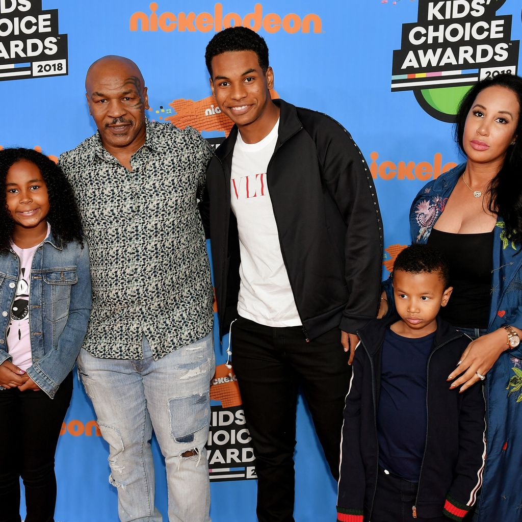 Milan Tyson, Mike Tyson, Miguel Tyson, Morocco Tyson und Lakiha Tyson im März 2018