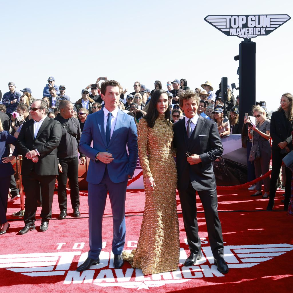 Miles Teller, Jennifer Connelly und Tom Cruise im Mai 2022