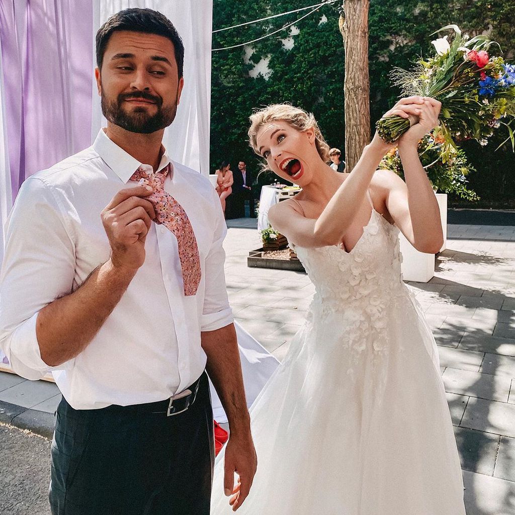 Milos Vukovic und Alica Hubiak am Set von "Unter uns"