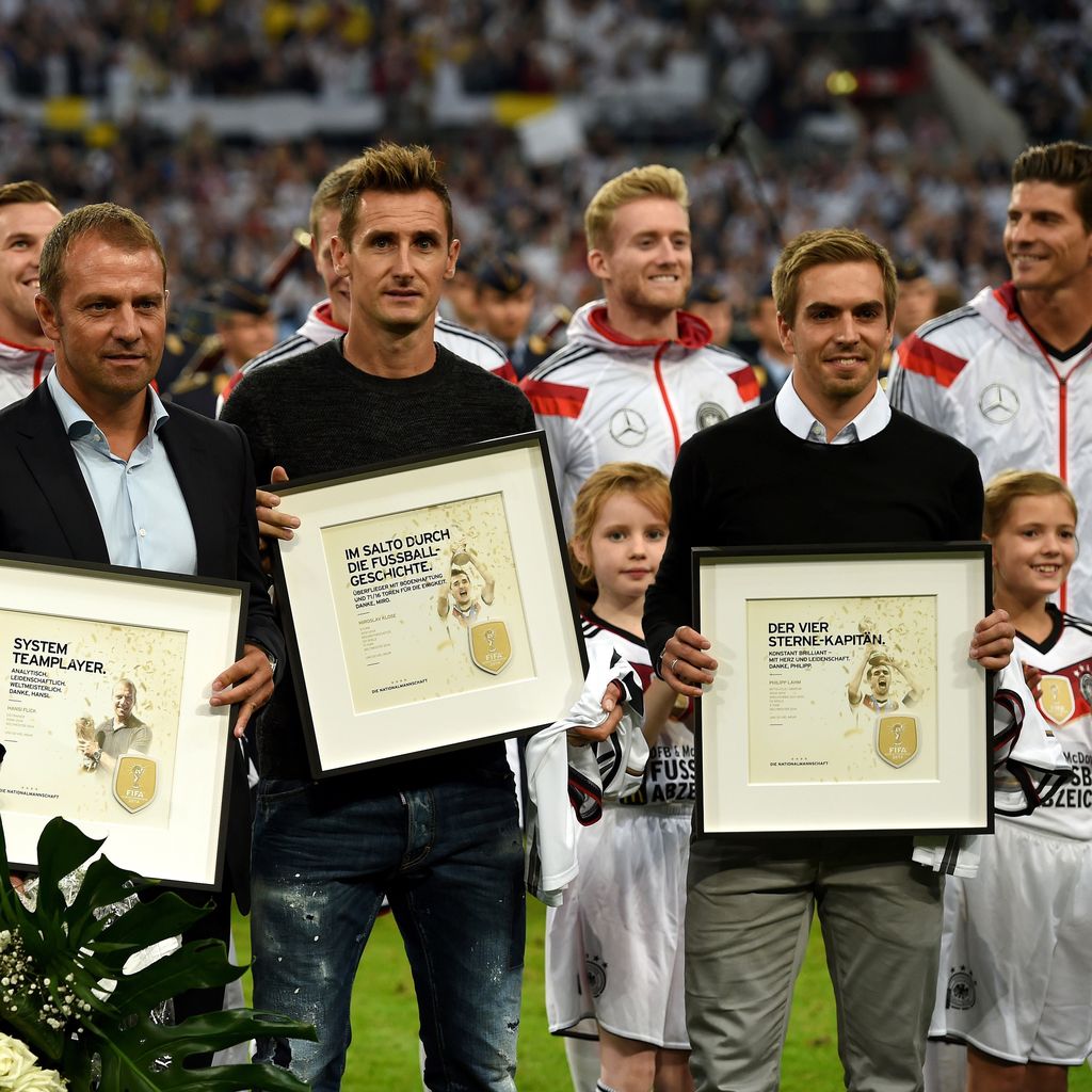 Philipp Lahm, Miroslav Klose und Per Mertesacker