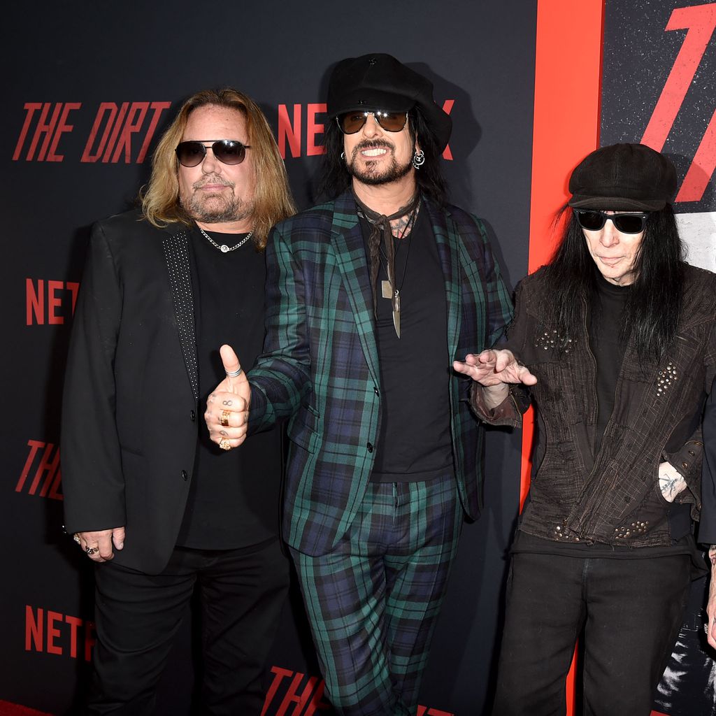 Mötley-Crüe-Mitglieder: Vince Neil, Nikki Sixx, Mick Mars und Tommy Lee, 2019