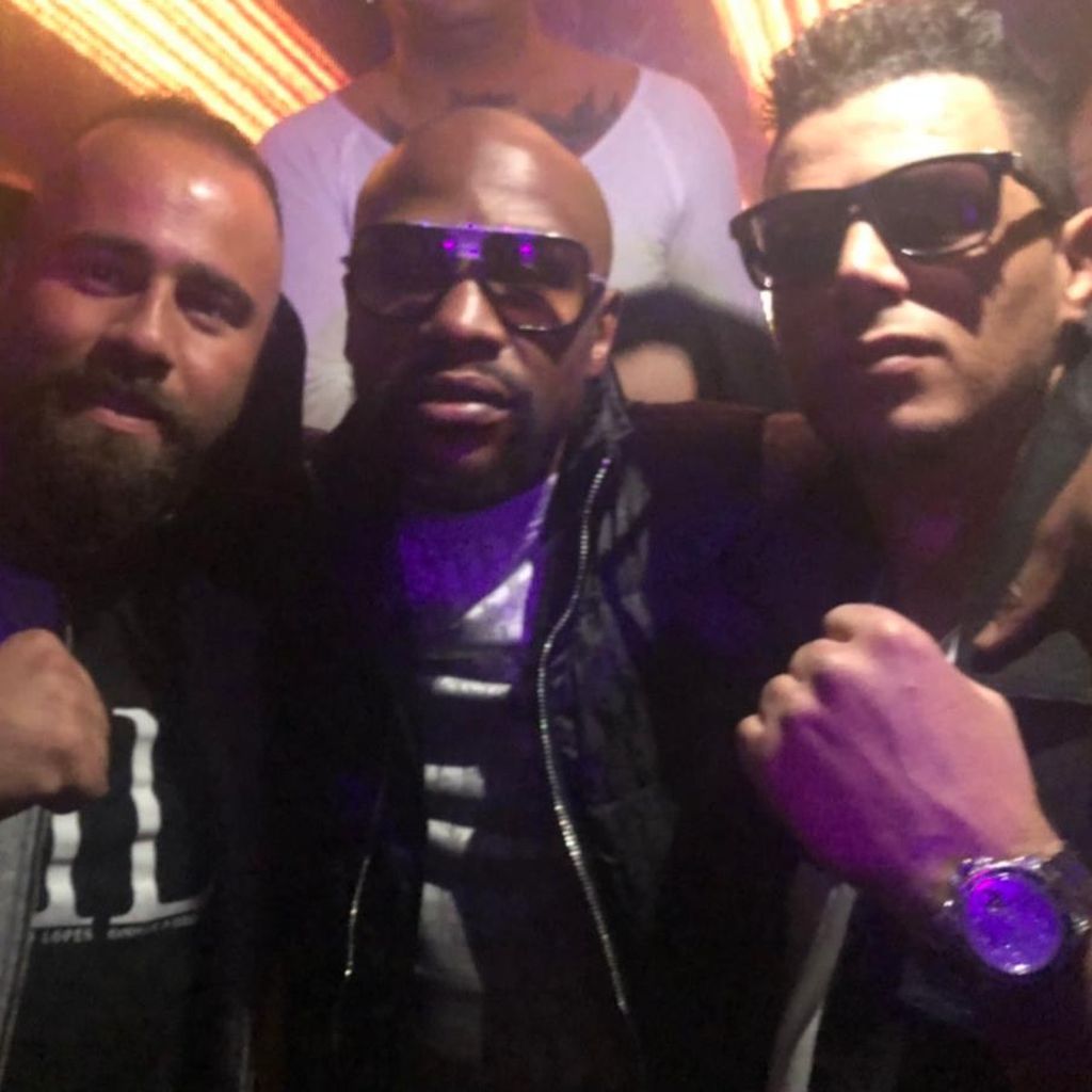 Mohamad Sharif, Floyd Mayweather Jr. und Leandro Lopes in Los Angeles