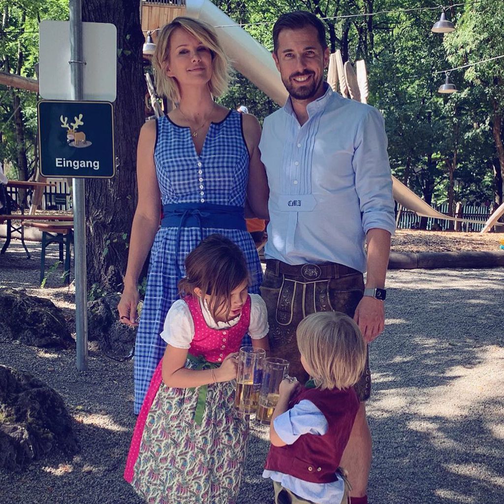 Monica Ivancan, Christian Meier und ihre Kinder Rosa und Anton