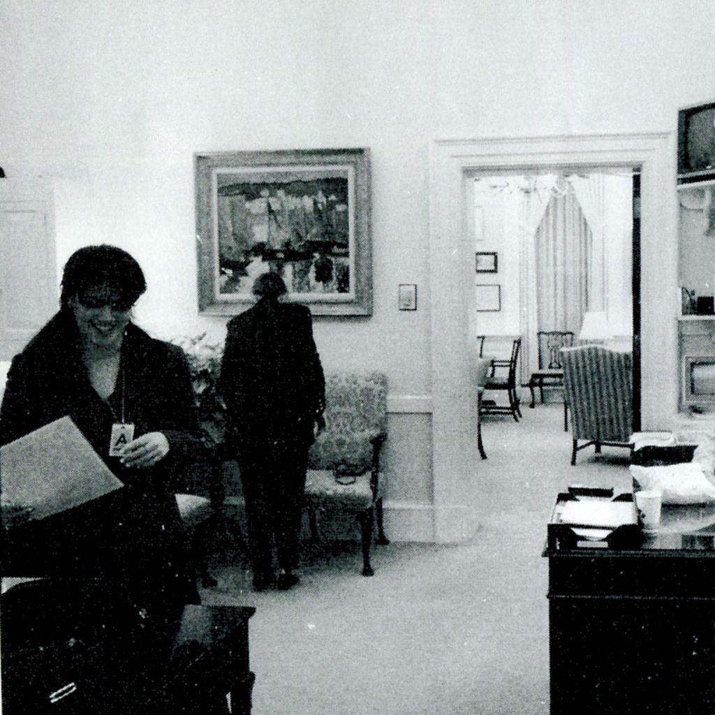 Monica Lewinsky und US-Präsident Bill Clinton im Weißen Haus, September 1998