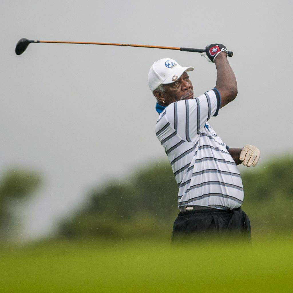 Morgan Freeman beim Mission Hills Celebrity Pro-Am auf Hainan am 25. Oktober 2014