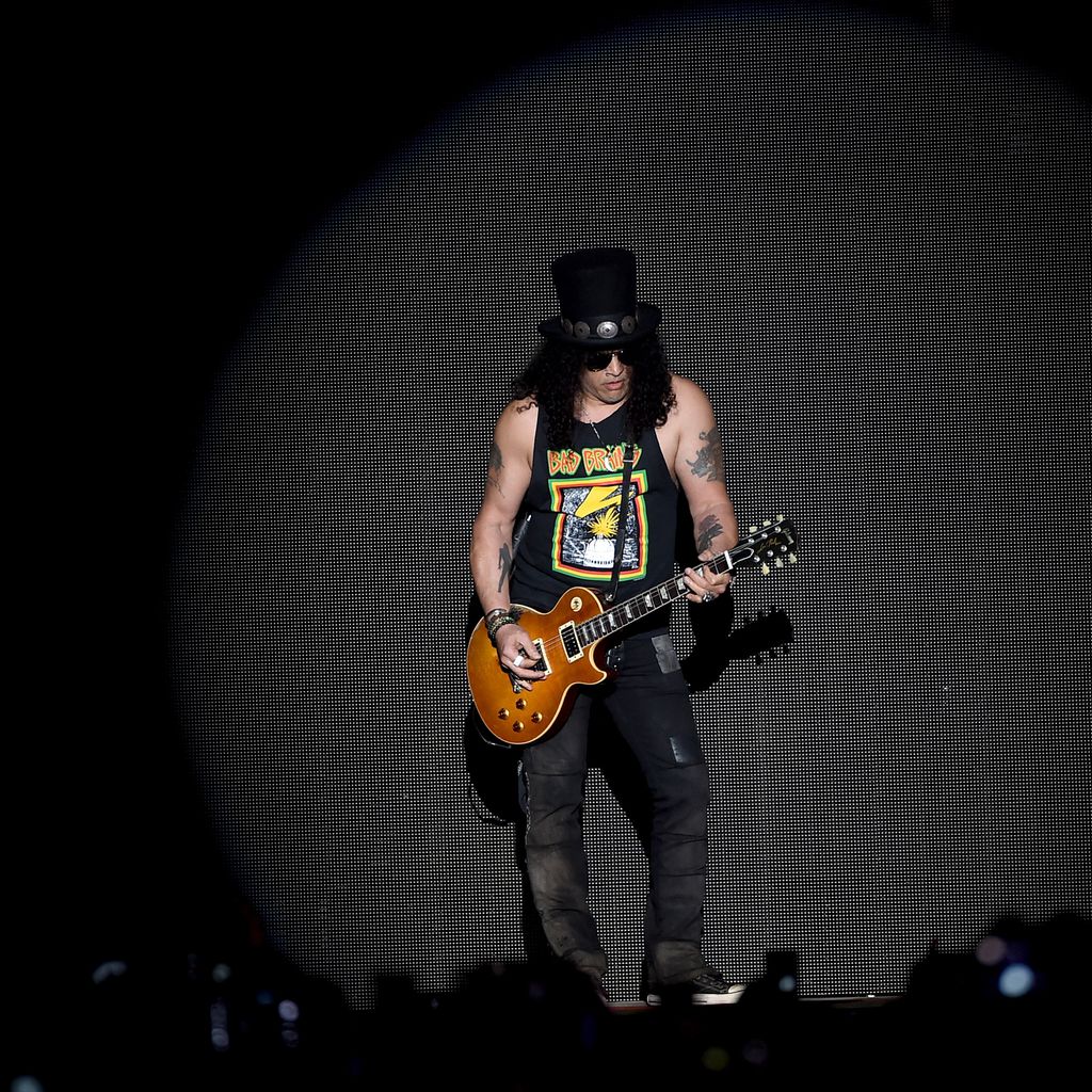Musiker Slash von der Band Guns N' Roses 2016 auf dem Coachella