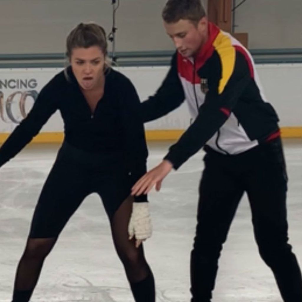 Nadine Klein und Niko Ulanovsky beim "Dancing on Ice"-Training