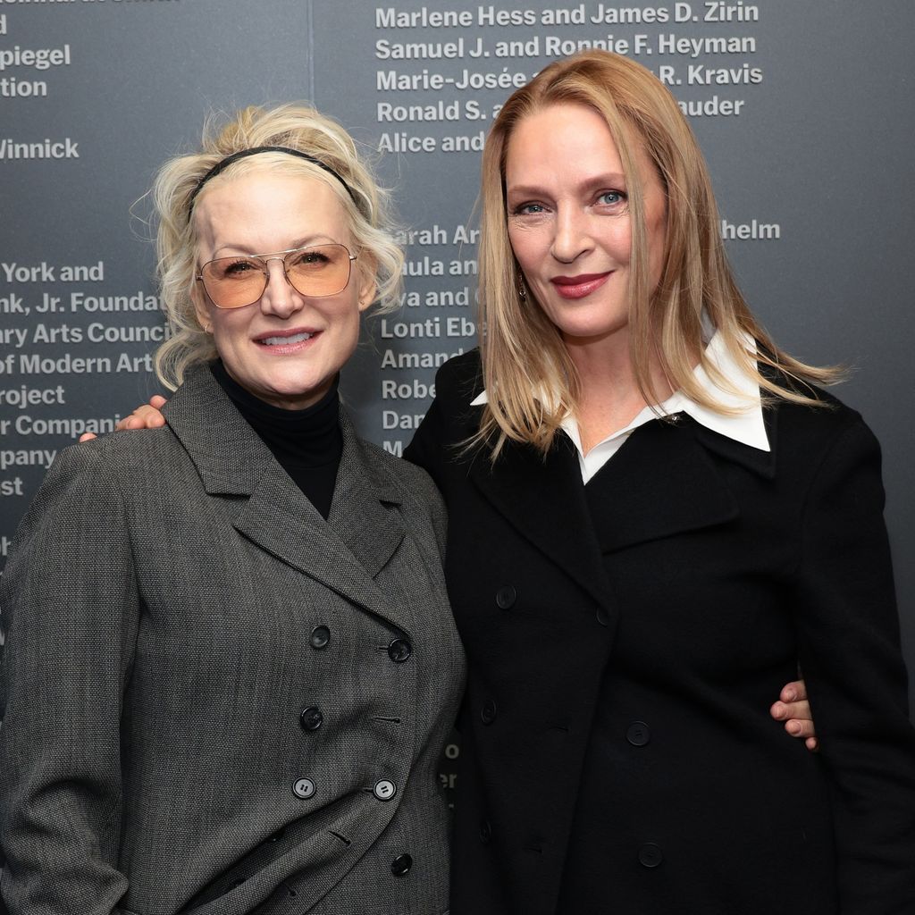Nancy Jarecki und Uma Thurman im Februar 2024