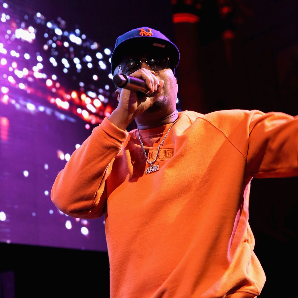 Rapper Nas bei einem Konzert in New York City