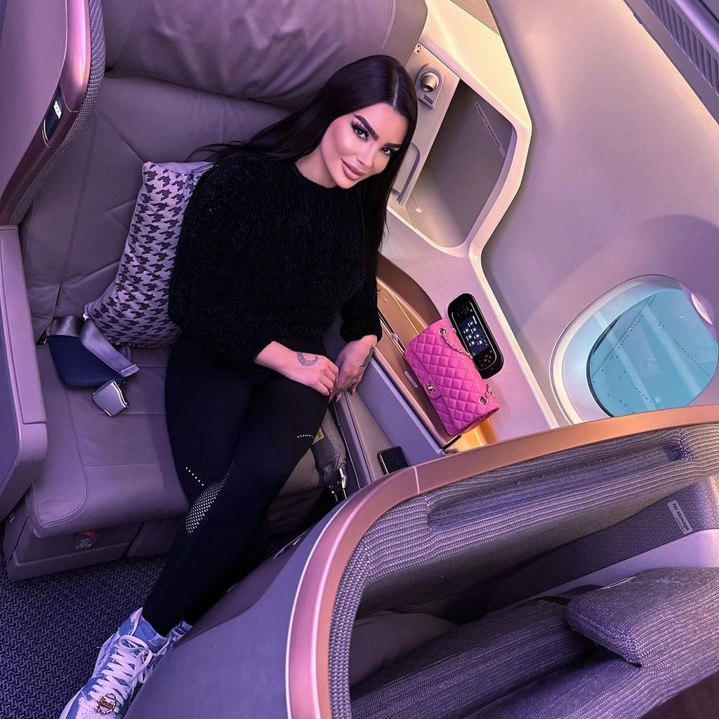 Nathalie Gaus im Flugzeug nach Australien