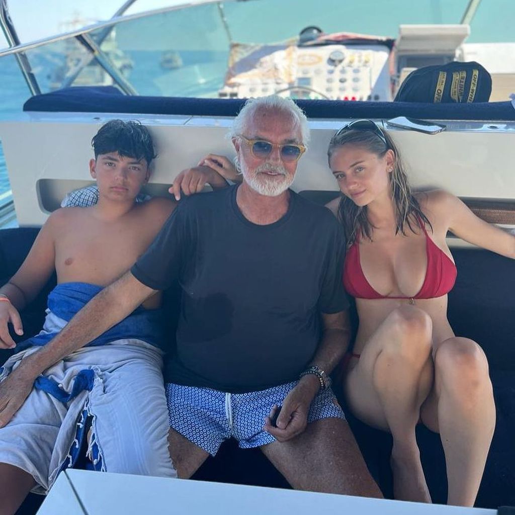 Nathan Falco Briatore, Flavio Briatore und Leni Klum im August 2023