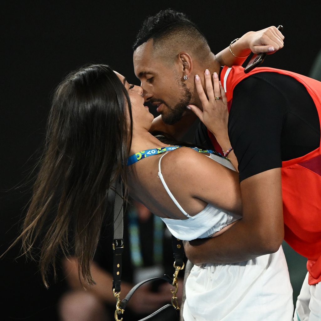 Tennisstar Nick Kyrgios und seine Freundin Costeen Hatzi, 2022 in Melbourne