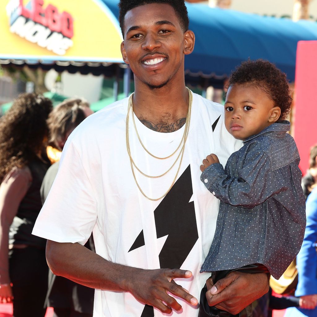 Nick Young mit seinem Sohn in Westwood