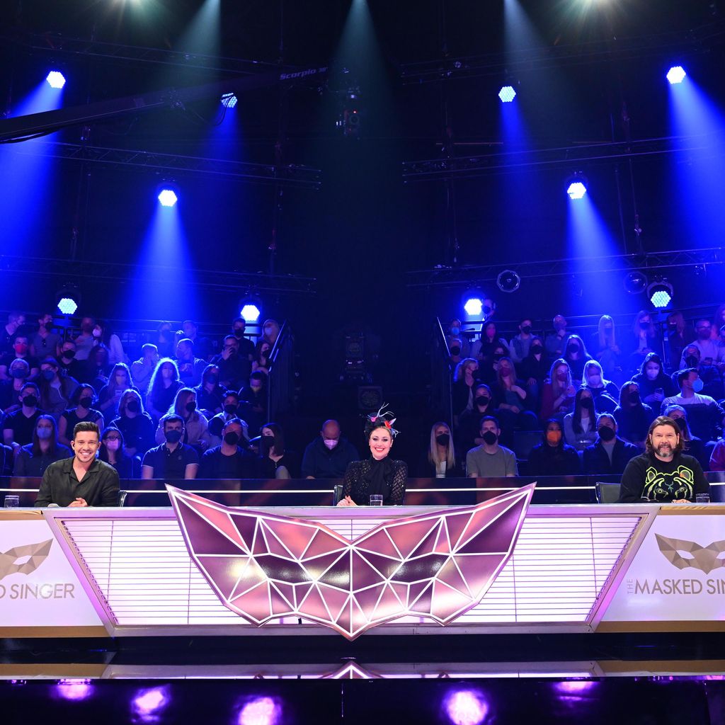Nico Santos, Ruth Moschner und Rea Garvey im "The Masked Singer"-Rateteam