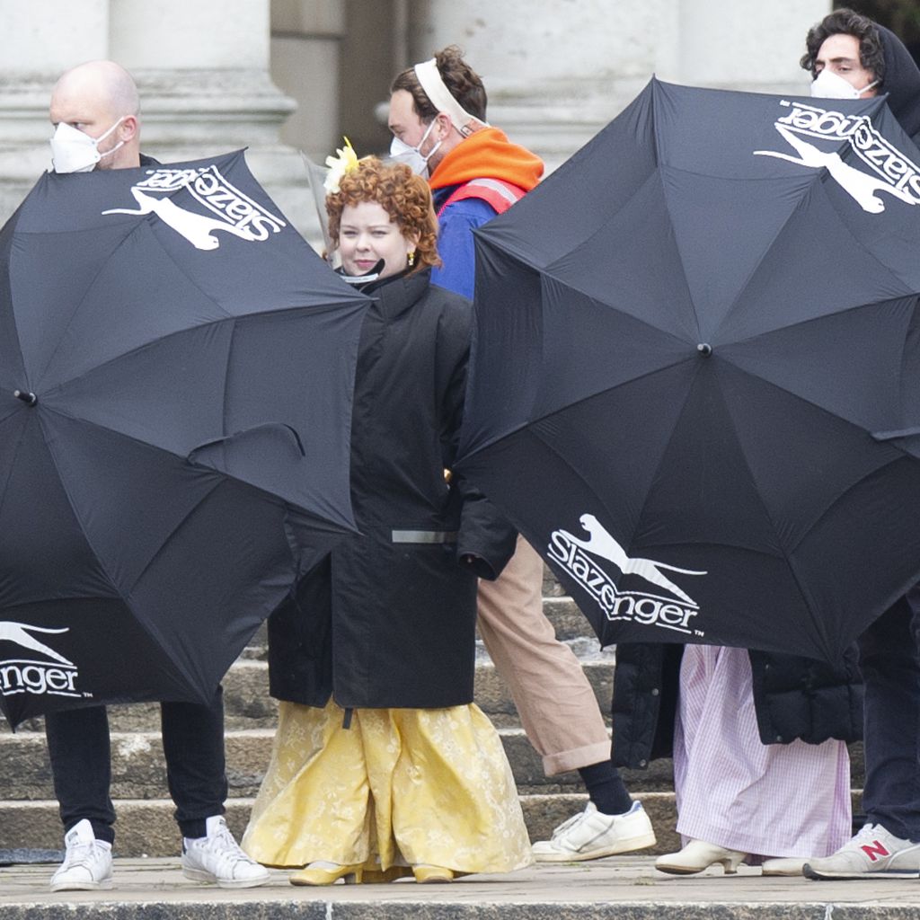 Nicola Coughlan am Set von "Bridgerton" in Greewich im Mai 2021