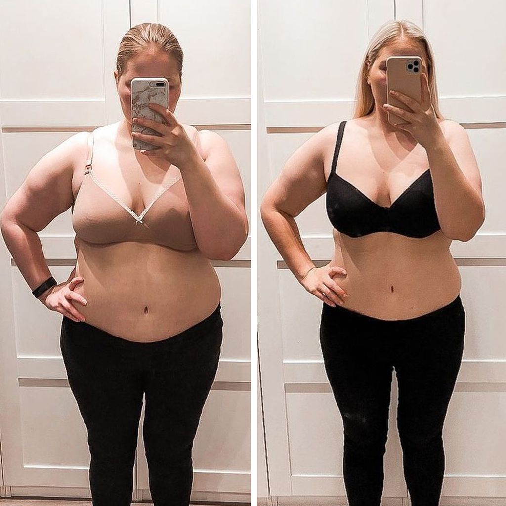 Nicole Handwerker Januar 2021 (links) und November 2021 (rechts)