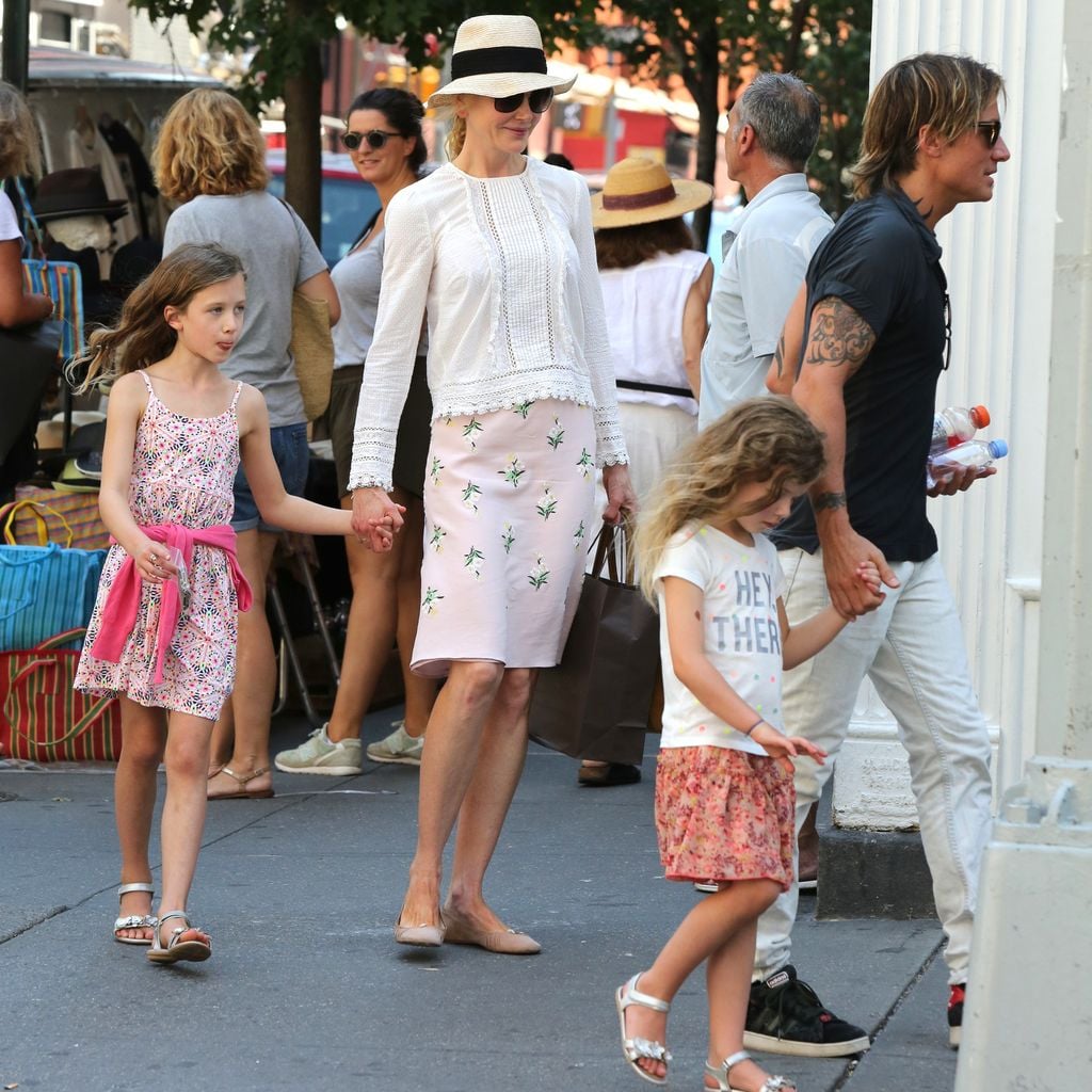 Nicole Kidman mit ihrem Mann Keith Urban und ihren Kindern Sunday Rose und Faith Margaret