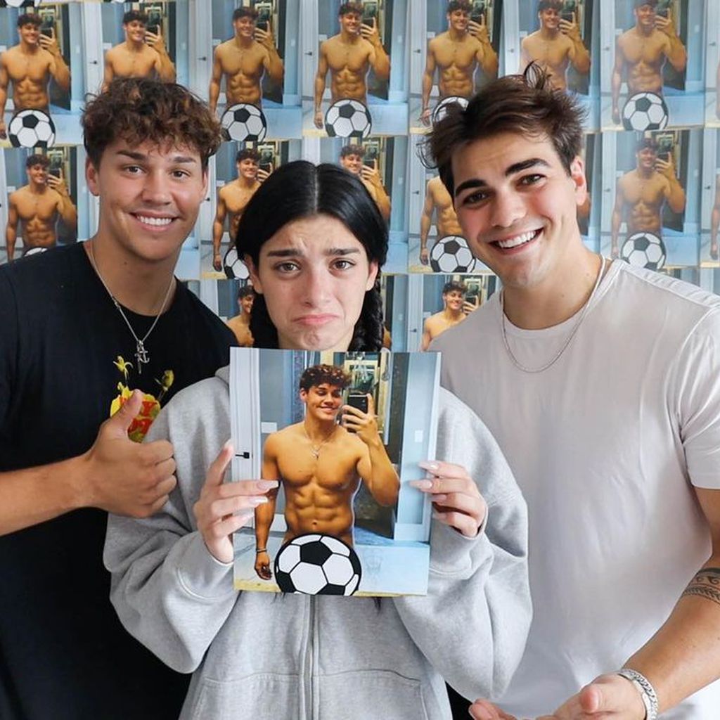 Noah Beck, Dixie D'Amilio und Thomas Petrou im Oktober 2020
