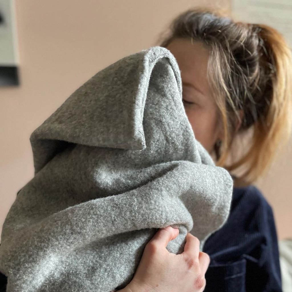Nora Koppen mit ihrem Sohn, April 2021