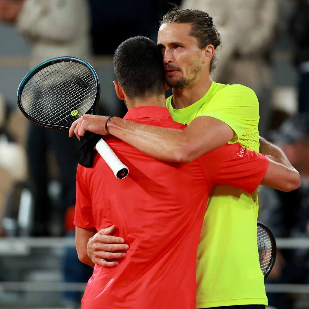 Tennisstars Novak Djokovic und Alexander Zverev, Juni 2025