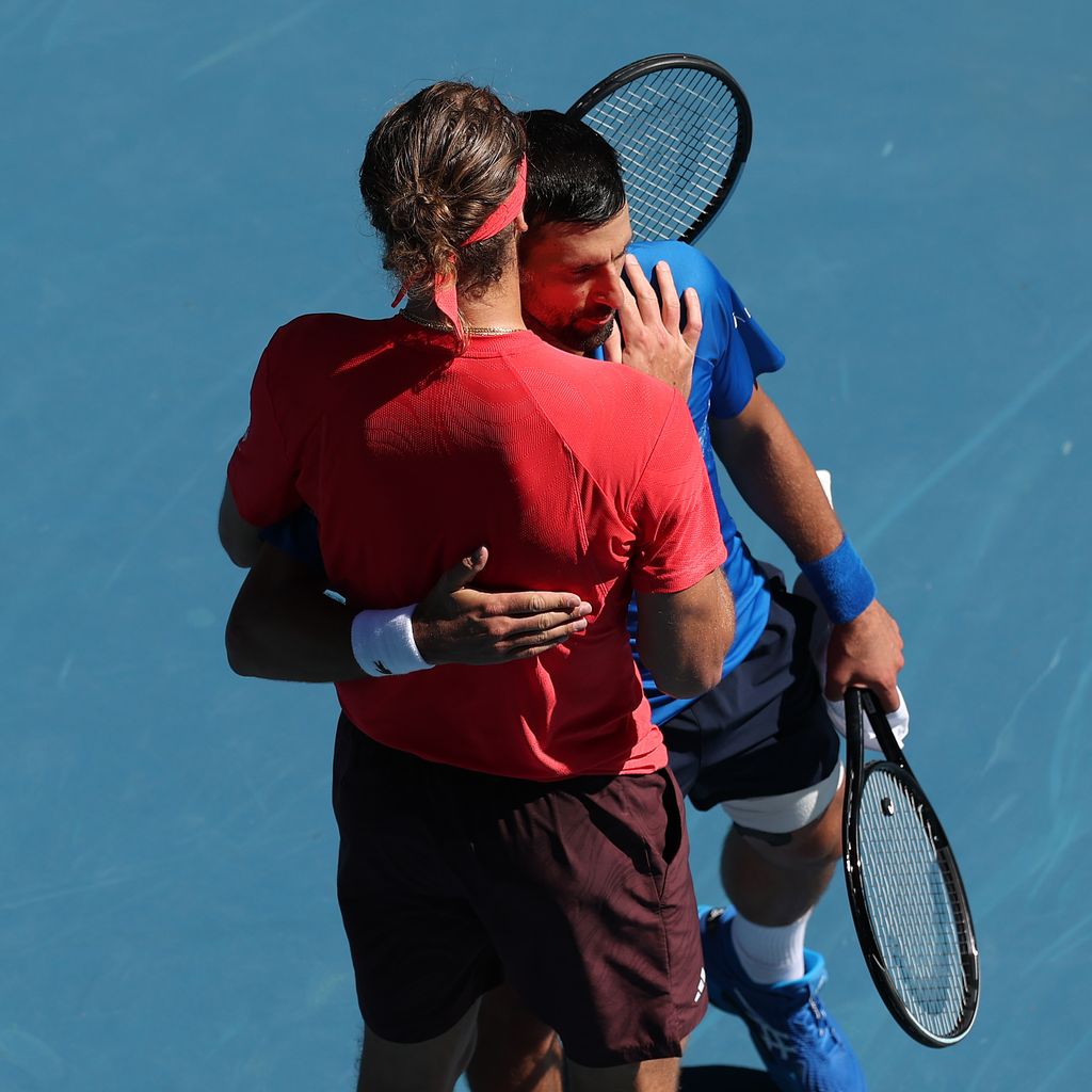 Novak Djokovic und Alexander Zverev im Januar 2025