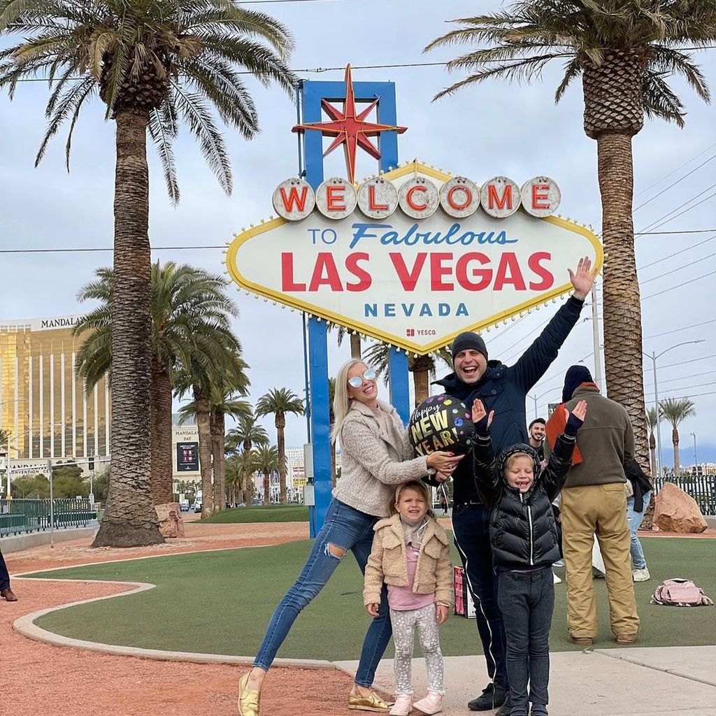 Oksana Kolenitchenko mit ihrer Familie in Las Vegas
