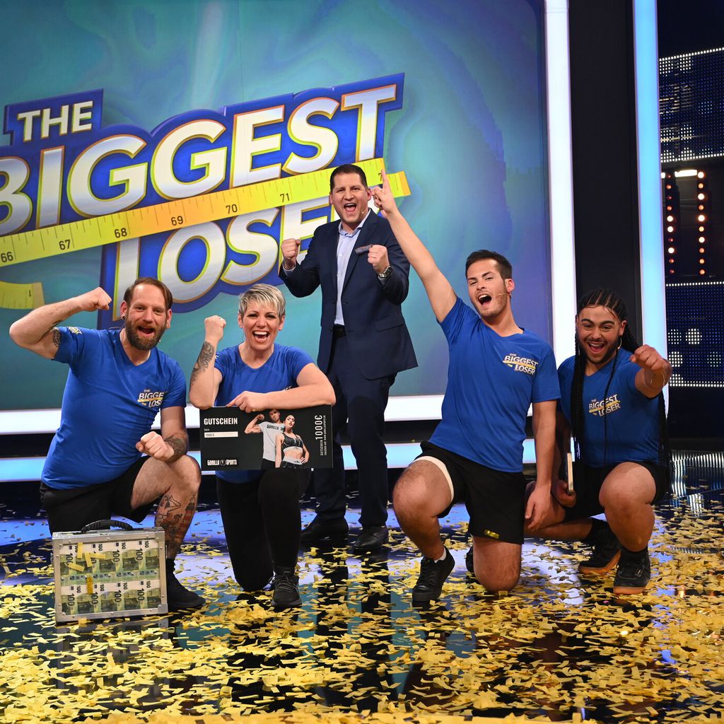 Ole, Sonja, Ramin Abtin, Gianluca und Luca im "The Biggest Loser"-Finale