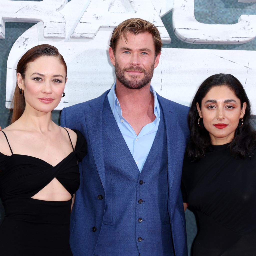 Olga Kurylenko, Chris Hemsworth und Golshifteh Farahani, Juni 2023