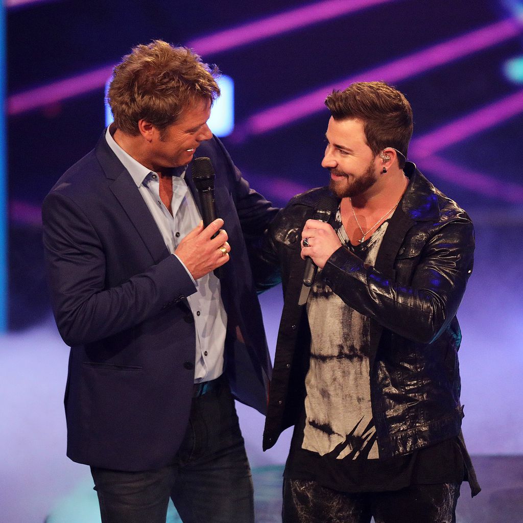 Oliver Geissen und Michel Truog bei der zweiten DSDS-Liveshow