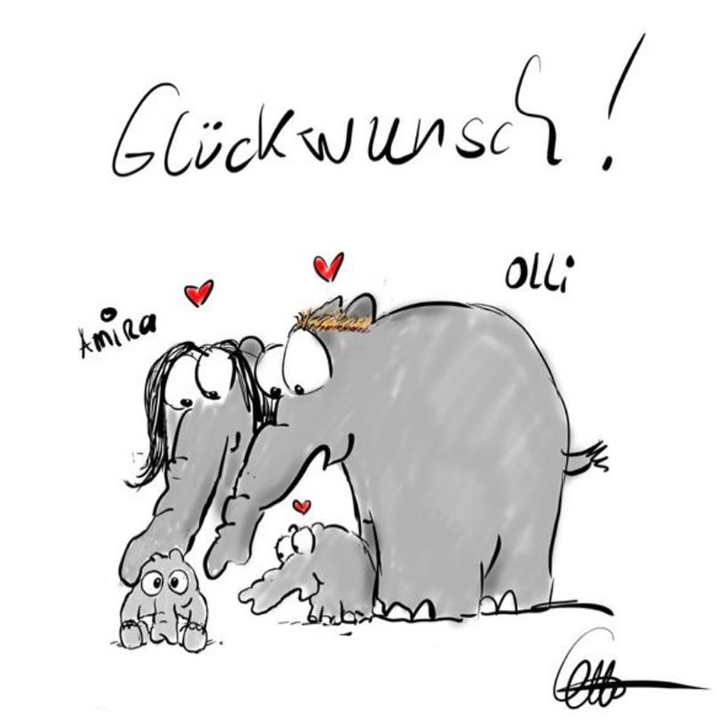 Oliver Pochers Familie gemalt von Otto Waalkes