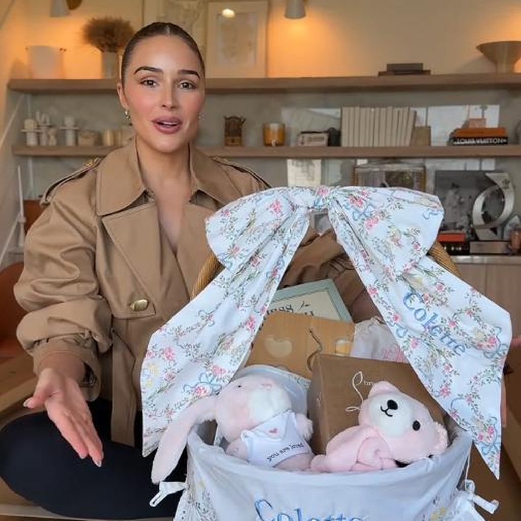 Olivia Culpo präsentiert den Osterkorb ihrer Tochter