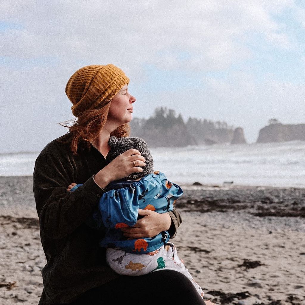 Olivia Marei mit ihrem Baby, Washington im Juni 2023