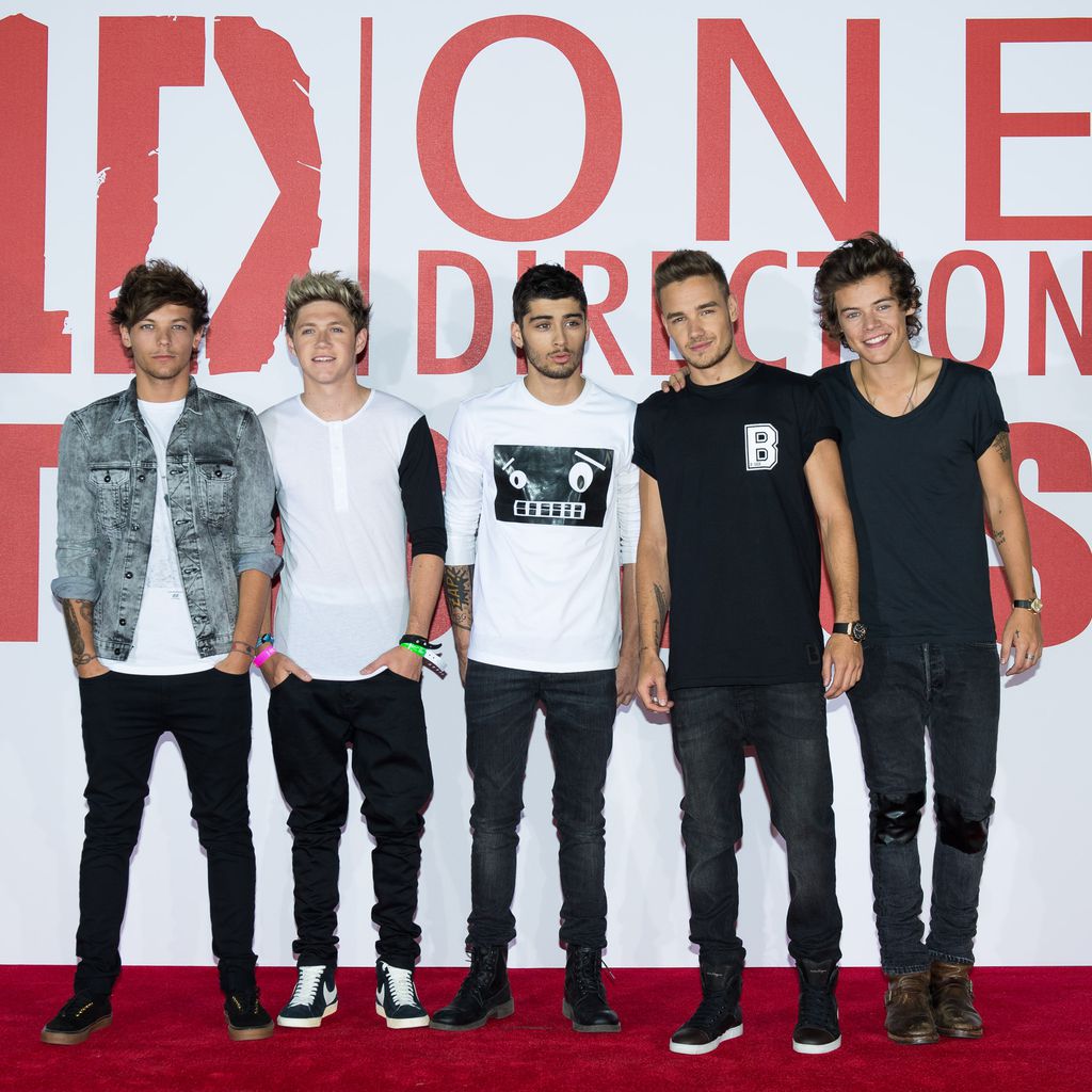One Direction bei einer Pressekonferenz für den Film "One Direction: This is us" in London 2013