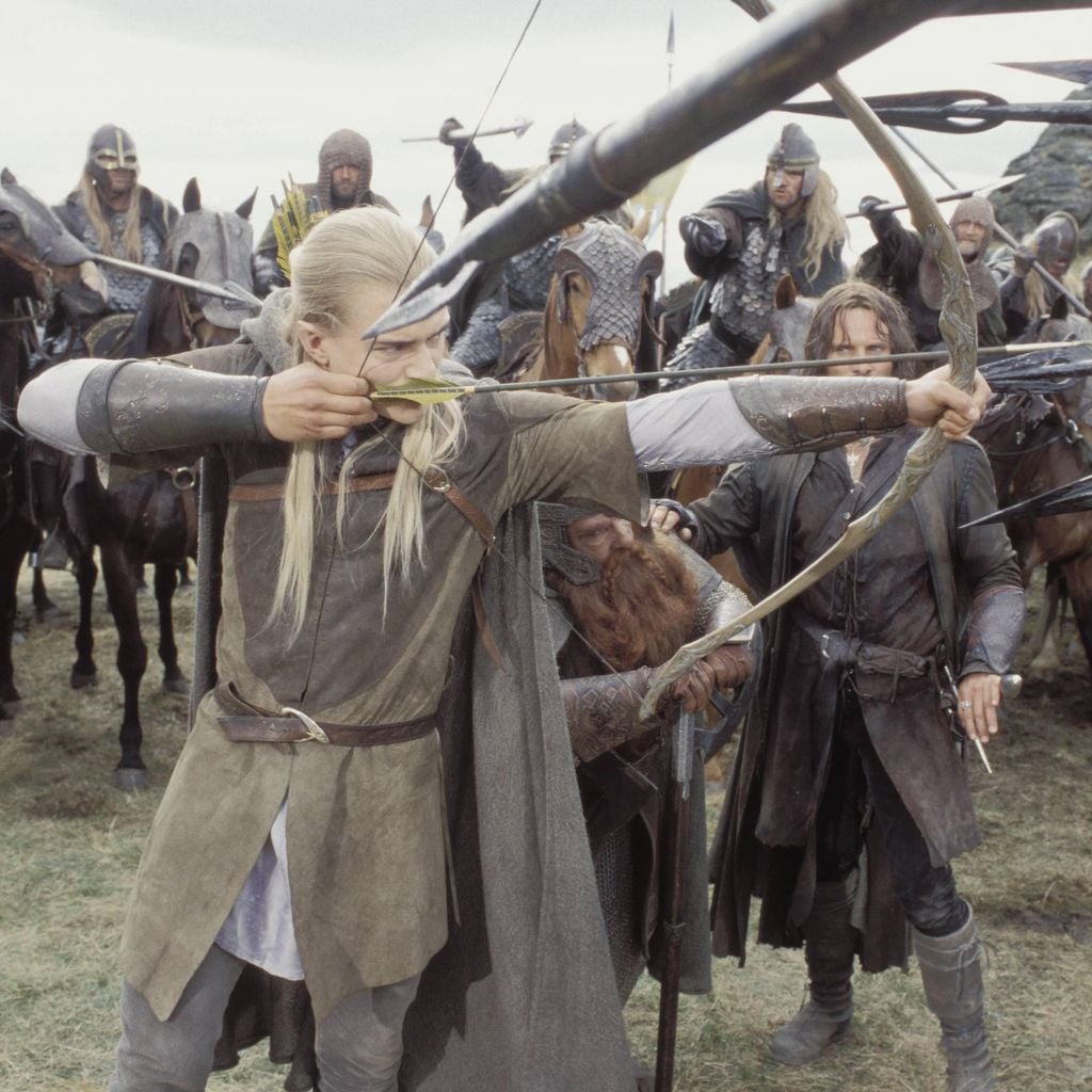 Orlando Bloom, John Rhys-Davies und Viggo Mortensen in "Der Herr der Ringe: Die zwei Türme"