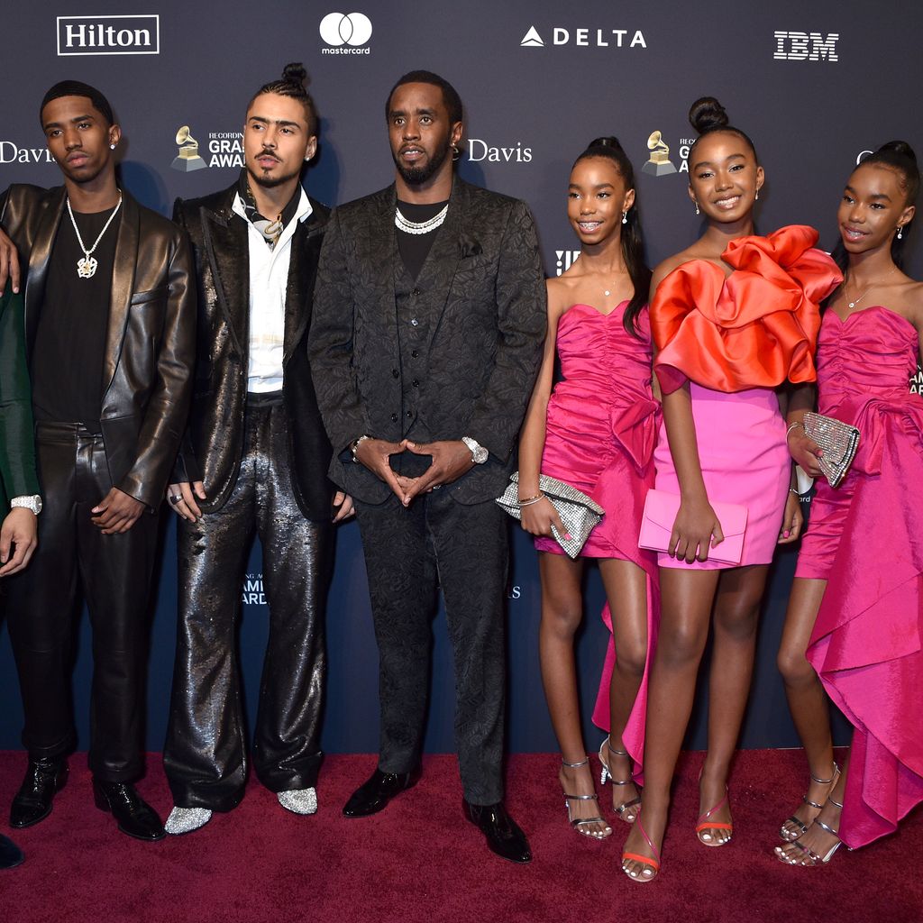 P. Diddy mit Justin, Christian, Quincy, D'Lila, Chance und Jessie James