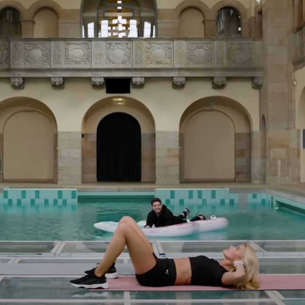 Pamela Reif und Michael Bublé beim Training.