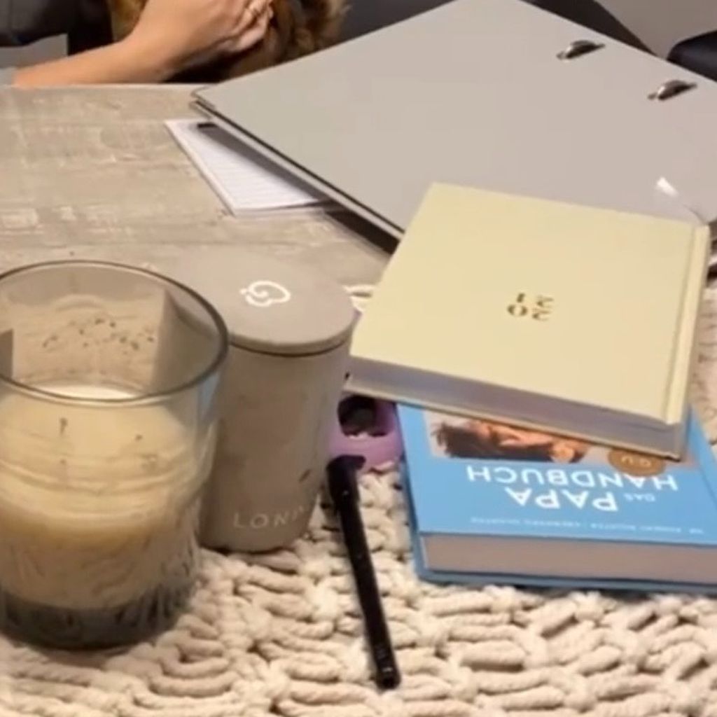 Papa-Handbuch auf Jessi und Nik Schröders Tisch