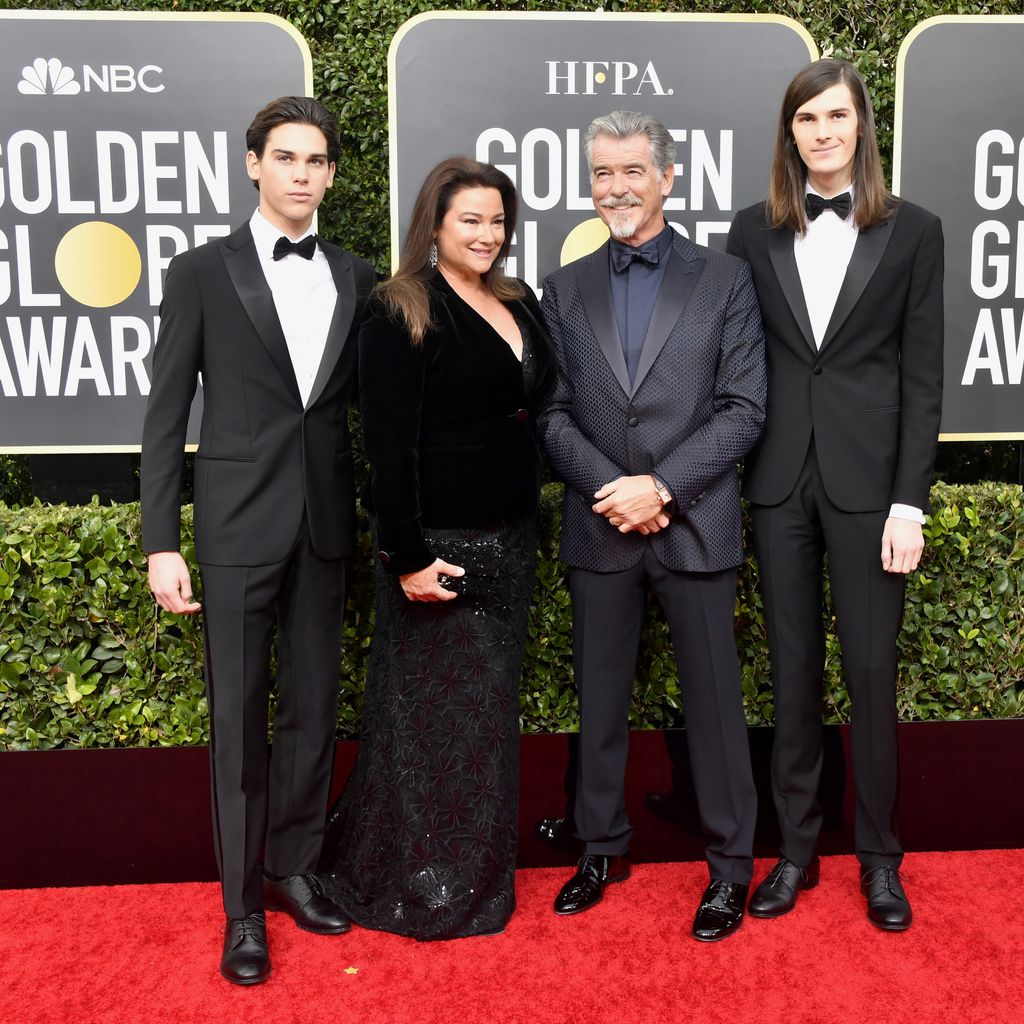 Paris, Keely Shaye, Pierce und Dylan Brosnan bei den Golden Globes im Januar 2020