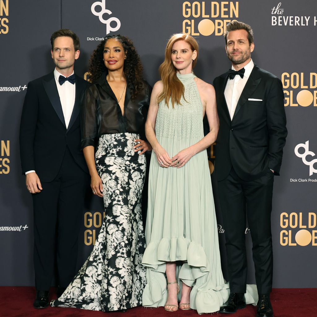 Patrick J. Adams, Gina Torres, Sarah Rafferty und Gabriel Macht beiden Golden Gobes 2024
