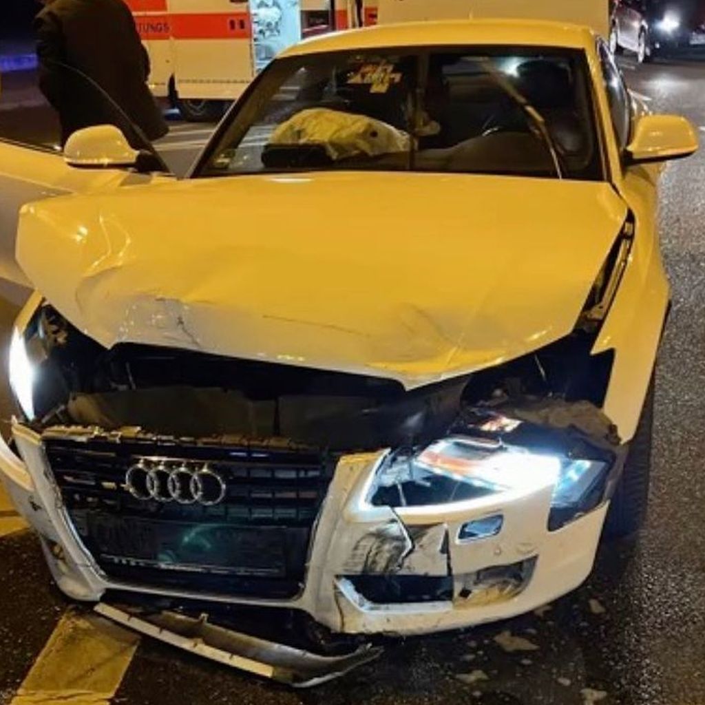 Patrick Romers Auto nach seinem Unfall