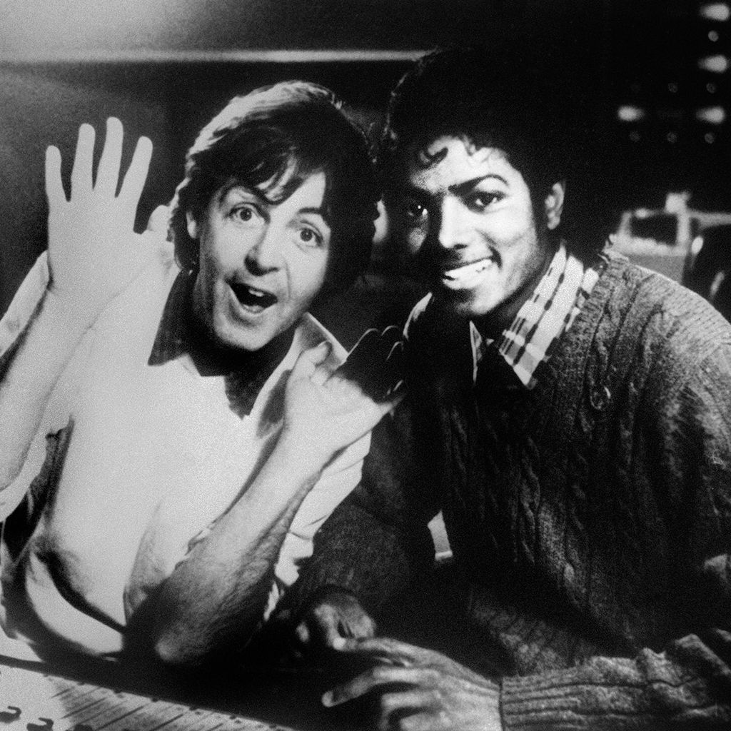 Paul McCartney and Michael Jackson im Dezember 1983