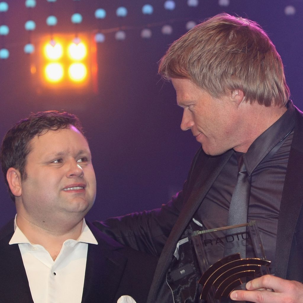 Paul Potts und Oliver Kahn, 2009 in Karlsruhe