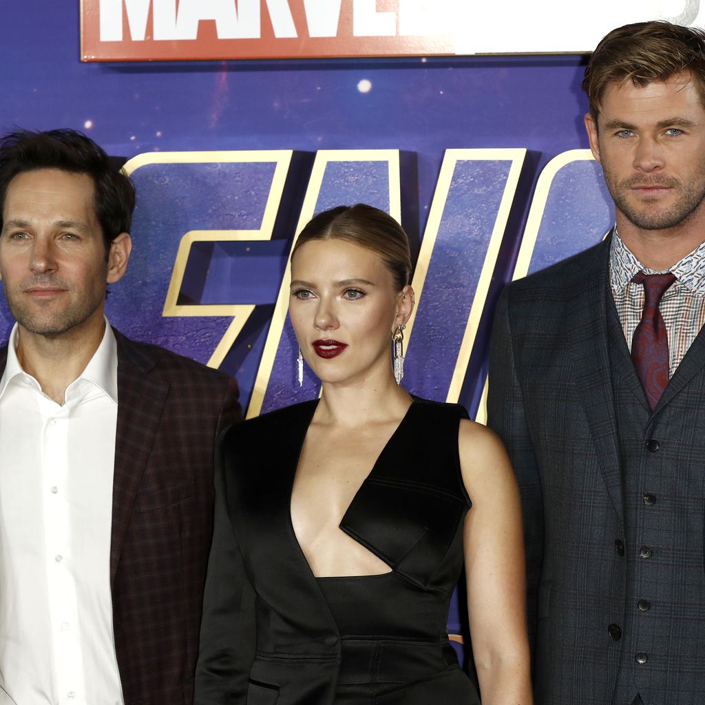 Paul Rudd, Scarlett Johansson und Chris Hemsworth im April 2019