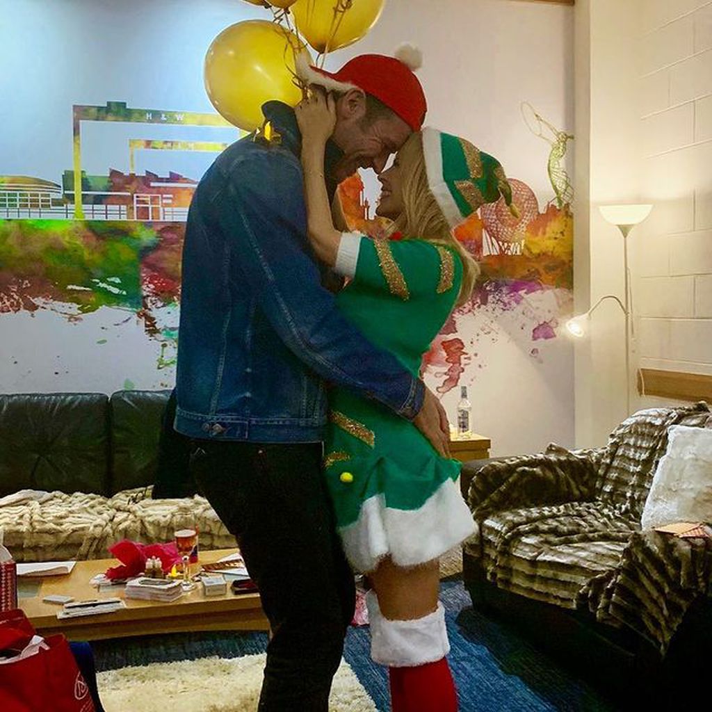 Paul Solomons und Kylie Minogue an Weihnachten