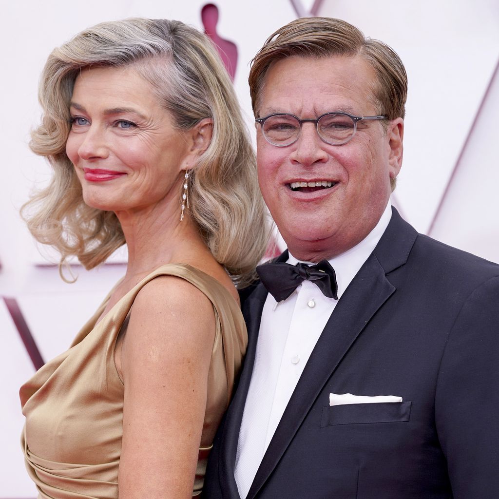 Paulina Porizkova und Aaron Sorkin bei der Oscarverleihung 2021