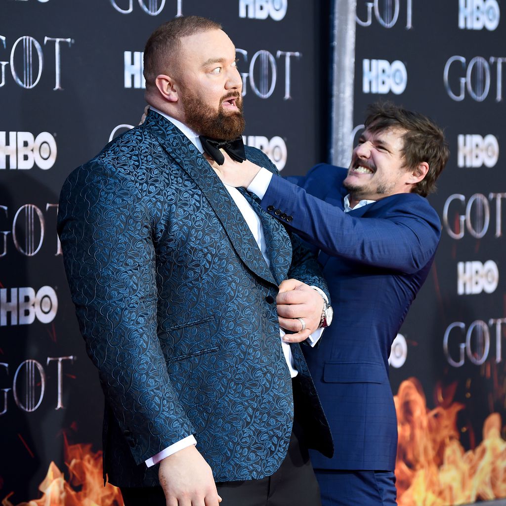 Hafthor Julius Björnsson und Pedro Pascal bei der Premiere der finalen "Game of Thrones"-Staffel