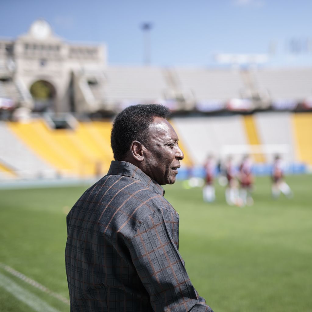 Pelé im Fußballstadion von Barcelona, 2017